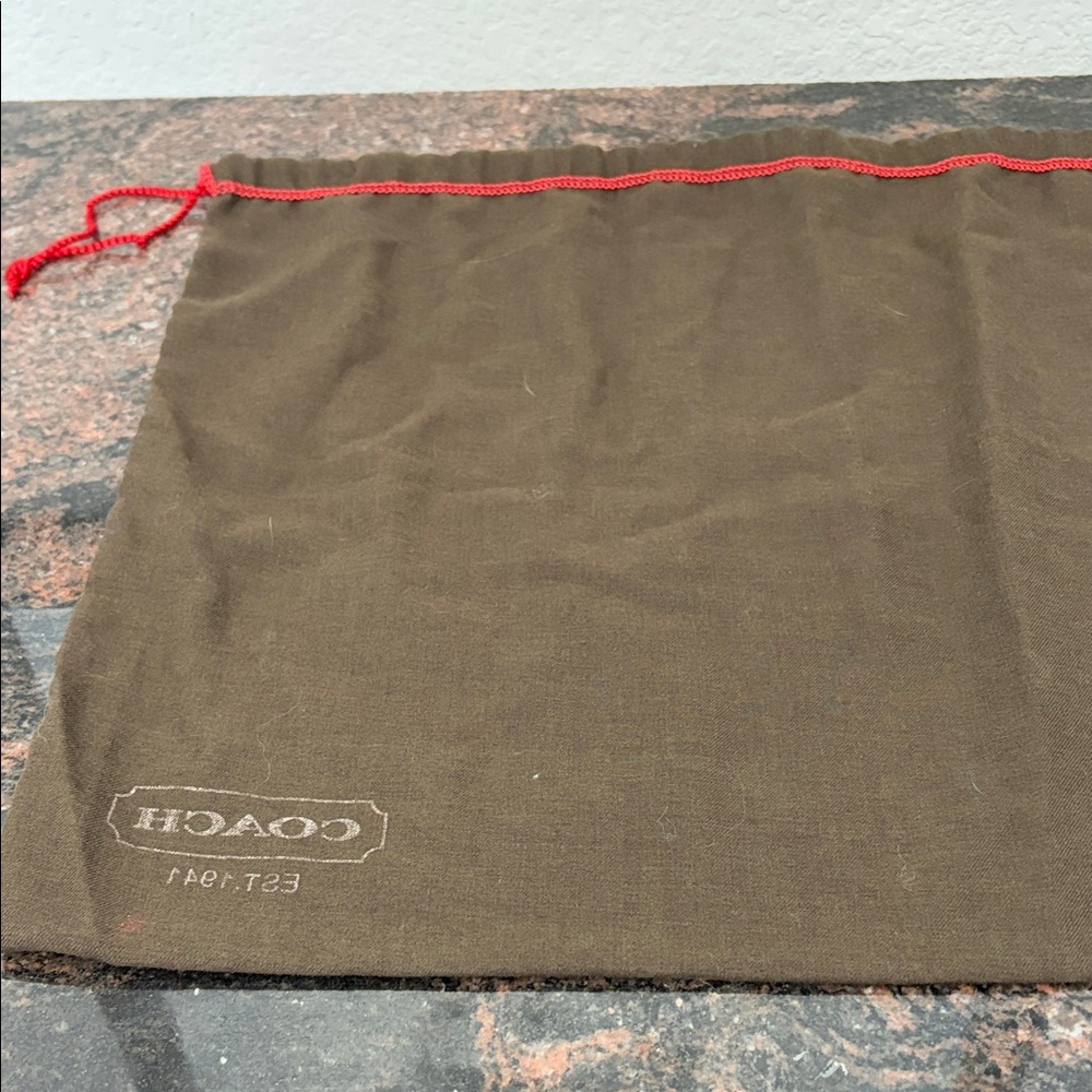 Coach Brown Bag with Red Drawstring